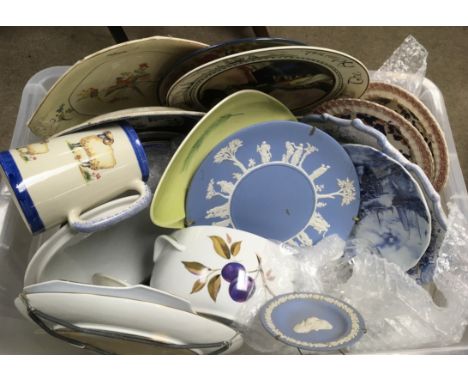 A box of ceramic plates