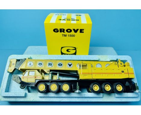 NZG Die-Cast 1/55 Scale  No.152 Grove TM1500 Telescopic Crane - Mustard / Black Boxed