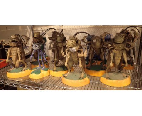 Collection of animated battery powered Bugs Life figurines including Flik and Hopper 