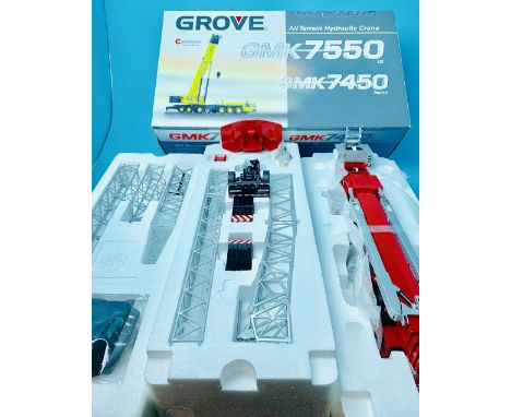 NZG Die-Cast 1/50 Scale All Terrain Hydraulic Crane GMK 7550 Scholpp Red Livery Ex shop Stock New Boxed