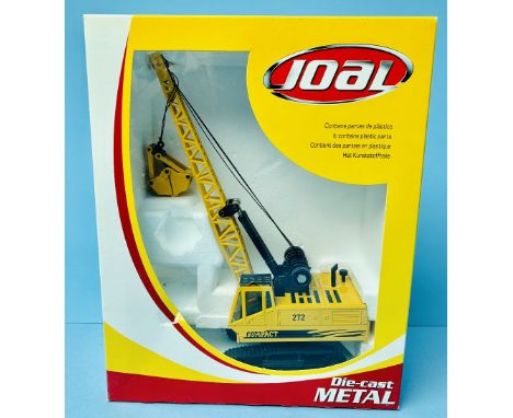 Joal Die-Cast 1/50 Scale No.272 Compact Livery Digging Crane Yellow / Black Boxed