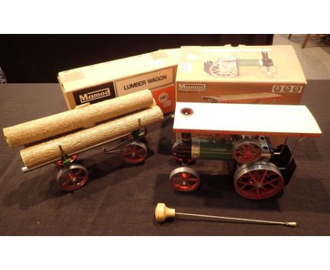 Mamod Steam Tractor engine TE1A with log trailer unused 