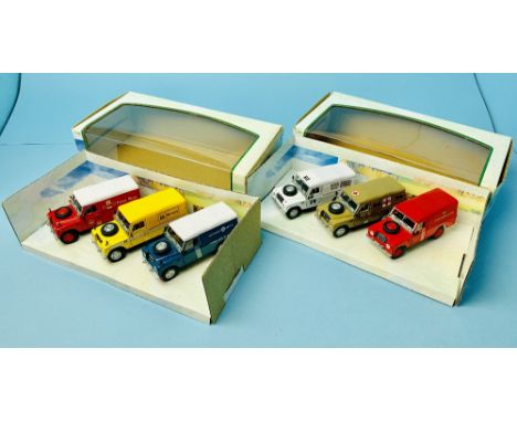 2x Cararama 1/43 Scale LWB Land Rover Vehicle Gift Sets - Containing a total of 6x Different Livery Land Rover Mint &amp; Box