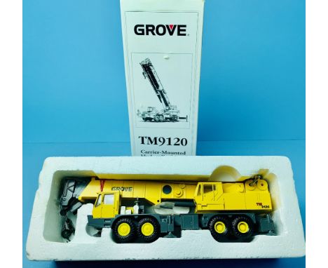 NZG Die-Cast 1/55 Scale No.494 Grove TM9120 Telescopic Crane - Yellow / Grey Boxed