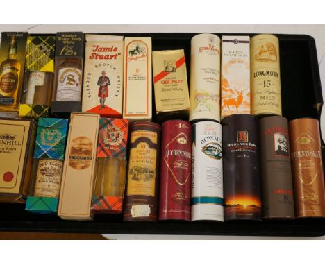 Collection of miniature boxed scotch whiskys 