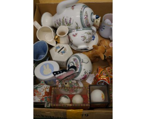 Box to include Wedgwood, poole pottery & others 