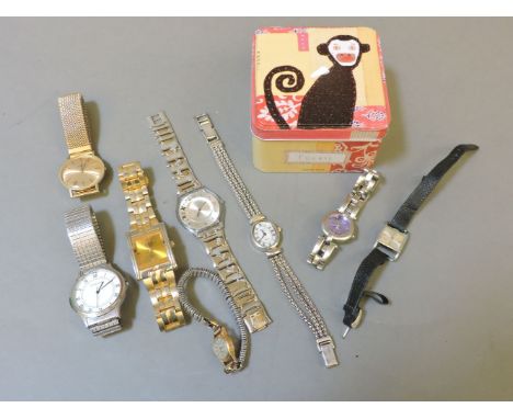 A ladies gold MuDu mechanical watch, with Swiss assay marks for 18ct gold, a ladies sterling silver bracelet watch, a ladies 