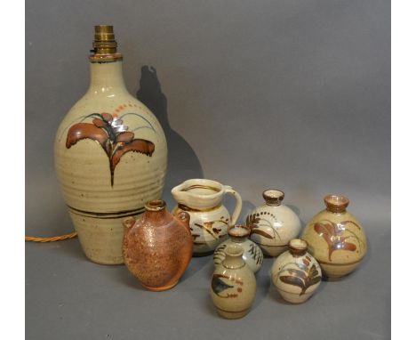 John Leach A Small Two Handled Studio Pottery Vase, together with seven other pieces of Studio Pottery to include; David Leac