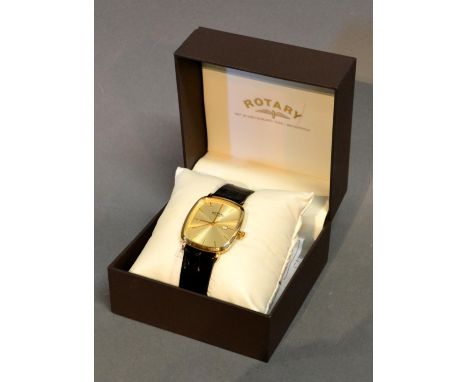 A Rotary Gentlemans Wrist Watch With Leather Strap with original box and papers 