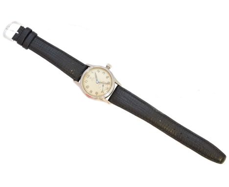 A mid 20th century stainless steel Tudor wristwatch, the circular signed dial with Arabic hour markers, subsidiary seconds di
