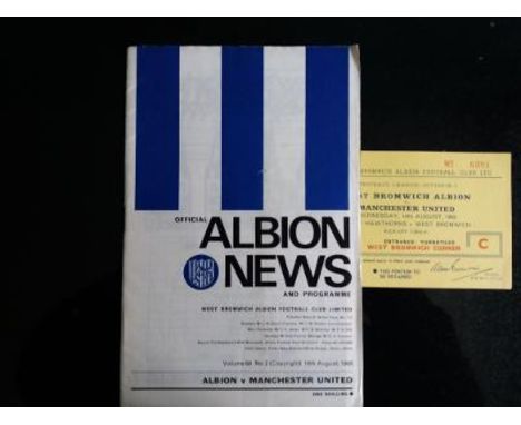 WEST BROMWICH ALBION V MANCHESTER UNITED 1968/9 PROGRAMME &amp; TICKET