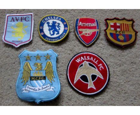 SMALL COLLECTION OF FOOTBALL SEW ON BADGES X 6