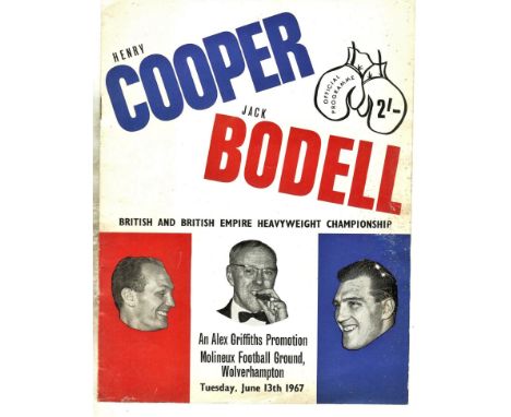 BOXING - COOPER V BODELL @ WOLVES FOOTBALL GROUND INCLUDES BIRMINGHAM'S PRESCOTT
OFFICIAL PROGRAMME. Slight age-related wear 