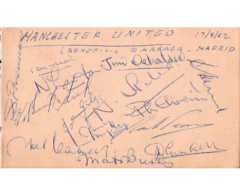 MANCHESTER UNITED AUTOGRAPHS EARLY 1962 INCLUDING MATT BUSBY
Album page removed from vintage autograph book with the signatur