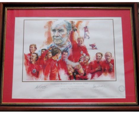 1966 ENGLAND WORLD CUP LIMITED EDITION PRINT&nbsp;
Produced by Midland based company Football Heritage as a limited edition r