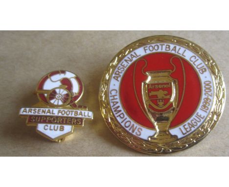 ARSENAL BADGES. 1999/2000 CHAMPIONS LEAGUE &amp; SUPPORTERS CLUB&nbsp;
&nbsp;