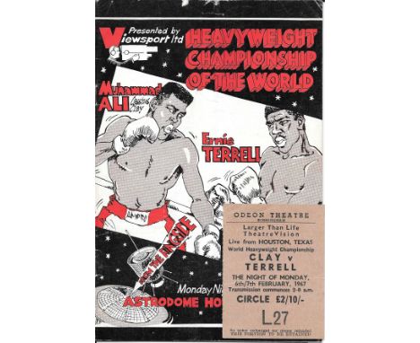 BOXING - 1967 MUHAMMAD ALI V ERNIE TYRELL CLOSED CIRCUIT TV PROGRAMME &amp; TICKET
Couple of small chips to top edge of progr