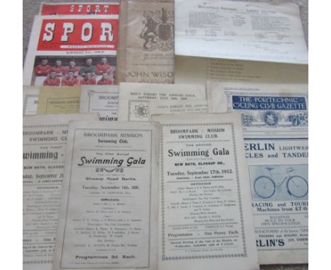 GOOD COLLECTION OF SPORTING MEMORABILIA INC RUGBY, CRICKET, SNOOKER, SPEEDWAY ETC
Over 170 items with several from early 1900