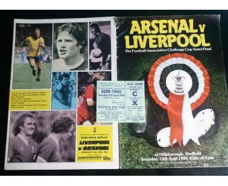 1980 ARSENAL V LIVERPOOL 2 FA CUP S/F PROGRAMMMES &amp; TICKET