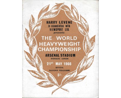 BOXING - 1966 MUHAMMAD ALI V HENRY COOPER PROGRAMME AT ARSENAL
Includes insert, and the Boxing News that previewed the fight
