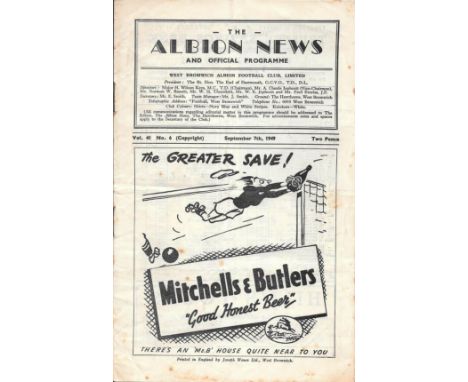 1949-50 WEST BROMWICH ALBION V ARSENAL
Some small age spots / marks &amp; slight fold