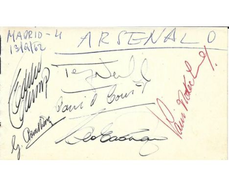 ARSENAL &amp; MANCHESTER UNITED AUTOGRAPHS EARLY 1960'S
Album page removed from vintage autograph book with 6 autographs obta