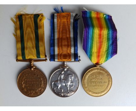 WWI War &amp; Victory Medals awarded to 40167 Pte I. Jackman W. York. R., together with his Territorial War Medal for Volunta