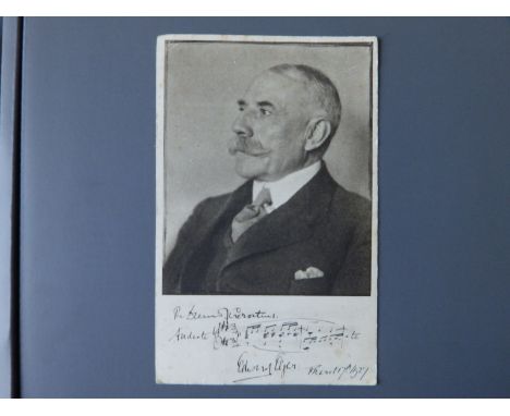 Edward Elgar (1857-1934) - a signed Elgar postcard, from an issue of portrait cards published by the People's Concert Society