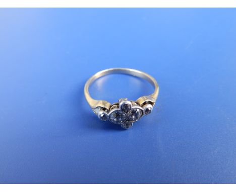 An old cut diamond dress ring - shank misshapen.  Finger size approx J.