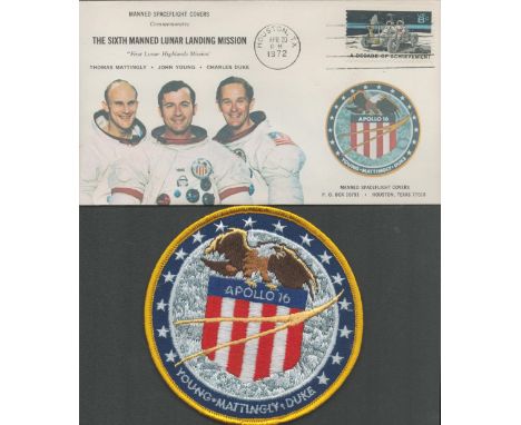 Space. Apollo VII Collection. Wally Schirra and Walt Cunningham signed 10 x 8 inch black and white photo. First Day cover sta