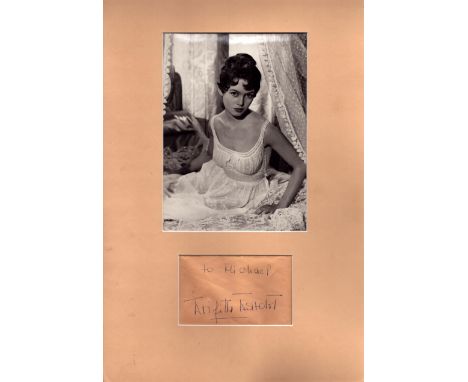 Tv and Film. Brigitte Bardot signed vintage autograph album page with black and white photo, mounted to an overall size of 18