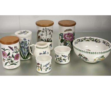 A collection of Portmeiron Botanic Garden pattern wares comprising, a pair of tall Shrubby Peony and Venus's Fly Trap store j