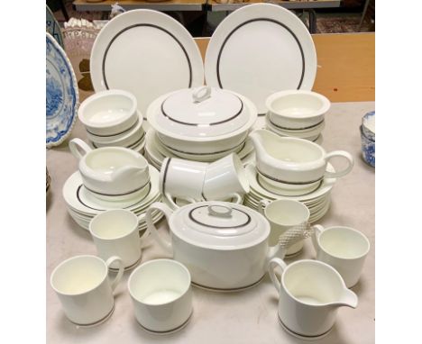 An extensive Wedgwood Susie Cooper design Charisma pattern six setting dinner and tea service including tureen and cover, tea