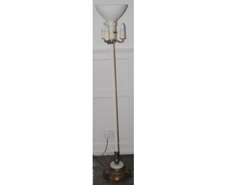 An early 20th century standard lamp, brass domed base, 154cm high, c.1920 