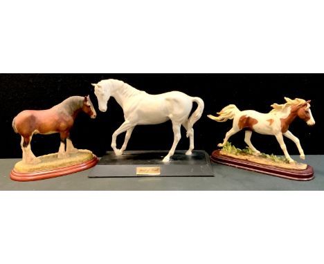 A Border Fine arts model Clydedale Stallion, A0732;  a Beswick model Spirit of Youth etc (3) 