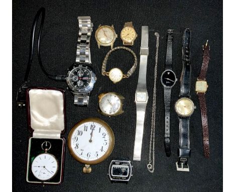 Watches - a Goliath open face watch;  another smaller; a  Sekonda automatic wristwatch, others mechanical and quartz inc Casi