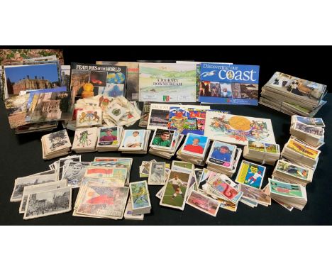 Postcards, Trade cards &amp; Cigarette cards - assorted inc Batman, Man from UNCLE, Thunderbirds, silks inc Regiments, Flags,