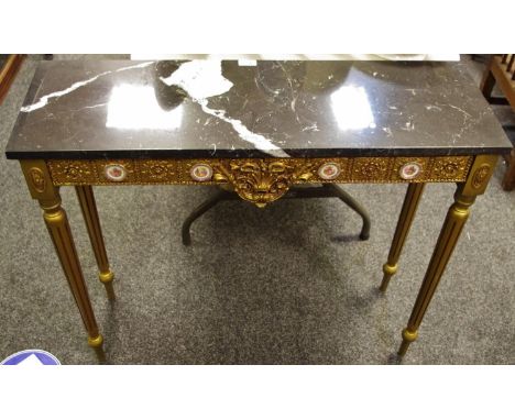A marble topped console table (af) 