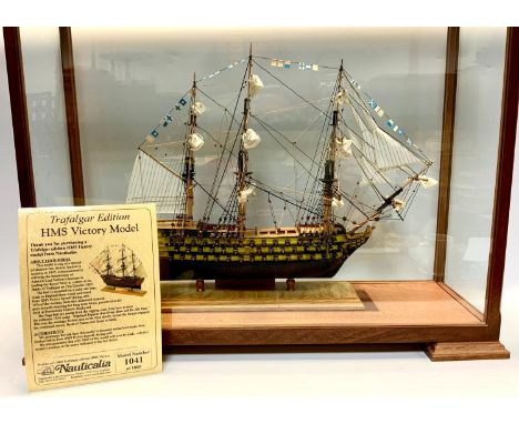A limited edition model HMS Victory 1805 Trafalgar edition 1041/1805, glazed display case 