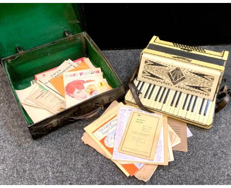A Geraldo 3G-2 accordion (cased) and sheet music 
