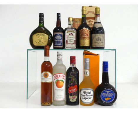 1 70-cl bt De Castelfort Armagnac V.S. 40% 1 believed 50-cl bt Cherry Heering Cherry Brandy 43° proof aged label 1 70-cl bt M