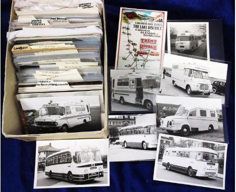 Postcards, assortment of modern (1960's onwards) road transport postcards and photographs,  ambulances, coaches, fire engine 