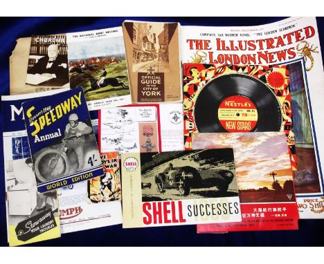 Ephemera, selection, various ages inc. Stenner's Speedway Annual 1949, Castrol Achievements Booklets 1961 & 1962, approx 14 e