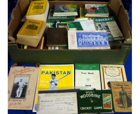 Cricket, a quantity of books, booklets, annuals, tour brochures, membership cards, photos, fixture cards & other related item