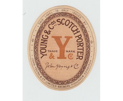 Beer Label, John Young & Co Limited, Edinburgh, Scotch Porter, v.o, (vg) (1)