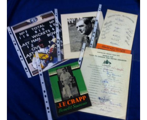 Cricket autographs, a large collection of several hundred signatures, mostly in ink, 1950's onwards including photos, commemo