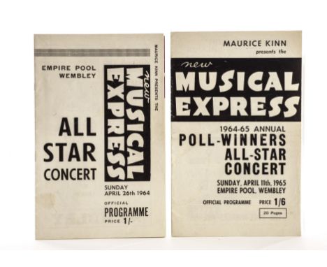 New Musical Express: Poll-Winners All Stars Concert, three original programmes - Sunday April 26th 1964 including The Rolling