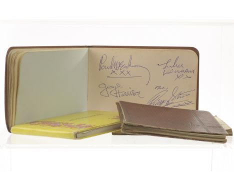 Four Vintage Autograph Books: property of a former employee at the Futurist Theatre Scarbough, over seventy signatures of mus