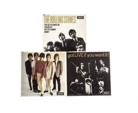 The Rolling Stones: three original EPs on the Decca label, various conditions  