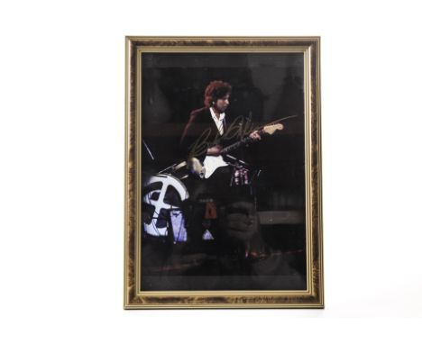 Bob Dylan: Framed signed photo with COA and a tour programme collection  